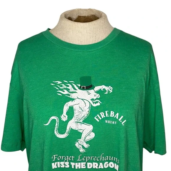 Green Fireball Whisky Graphic T-Shirt - Picture 1 of 6